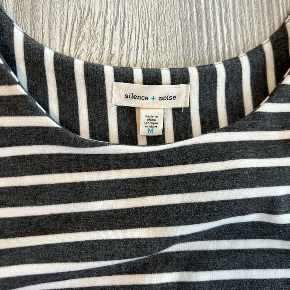 Urban Outfitters Silence + Noise Gray & White Dress Striped Mini Bodycon Medium. - Picture 9 of 13